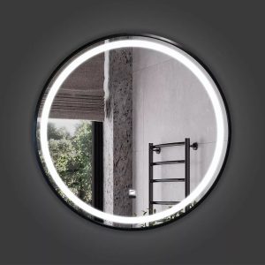 Зеркало Comforty Лея 60 с подсветкой, бесконтактный сенсор, антизапотевание Черный матовый 00-00014181CF