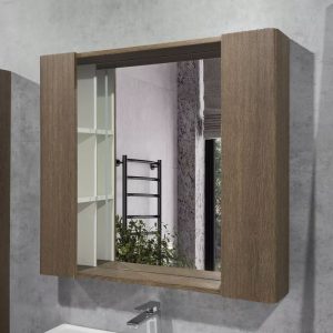 Шкаф зеркальный Comforty Ангара 90 с LED подсветкой и антизапотеванием Дуб тёмно-коричневый 00-00019939CF