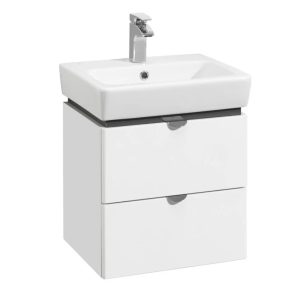 Тумба подвесная Aquaton Скай PRO 50 с раковиной Нео Белый глянцевый 1A2380K1SY010