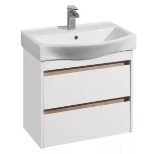 Тумба подвесная Aquaton Нортон 65 с раковиной Беверли Белый глянцевый 1A2488K0NT010