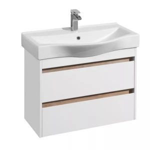 Тумба подвесная Aquaton Нортон 80 с раковиной Беверли Белый глянцевый 1A2489K0NT010