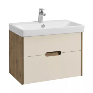 Тумба подвесная Aquaton Оливия 70,5 с раковиной Адриана Бежевый / Дуб Веллингтон 1A2543K0OLVG0