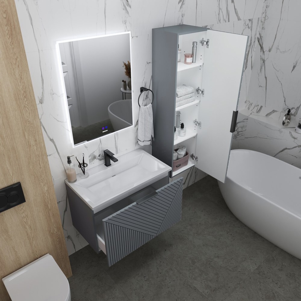 Пенал подвесной Grossman Блисс 37 Графит матовый 303546 Пенал подвесной Grossman Блисс 37 Графит матовый 303546 — изображение 4