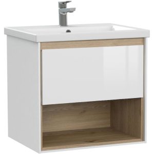 Тумба подвесная Cersanit Louna 55 Белый / Дерево 64070 Тумба подвесная Cersanit Louna 55 Белый / Дерево 64070