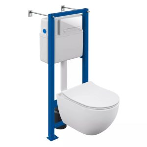 Инсталляция Cersanit Vector + унитаз Brasko Smart с кнопкой смыва Estetica Белый 68304