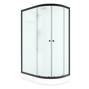 Душевая кабина Domani-Spa Delight Slim 120х80 левая Черный / Матовое, Поддон низкий, DS01DS128LLWM00.Gt-Black