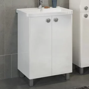 Тумба напольная Comforty Флоренция 60 + раковина Белый глянец 3127387 Тумба напольная Comforty Флоренция 60 + раковина Белый глянец 3127387