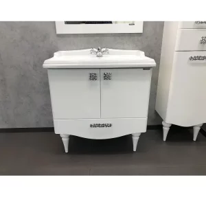 Тумба напольная Comforty Монако 80 + раковина Белый глянец 4136578