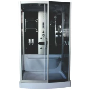 Душевая кабина Водный мир 125х90, Хром / Тонированное, Низкий поддон правая