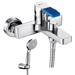 Смеситель для ванны Lemark Aura LM0614C Хром / Синий Смеситель для ванны Lemark Aura LM0614C Хром / Синий