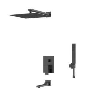 Душевая встройка D&K Bayern.Liszt + излив Черный матовый DA1515605A04