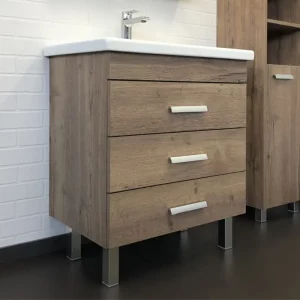 Тумба напольная Comforty Никосия 70 + раковина Дуб темный 00-00008854CF