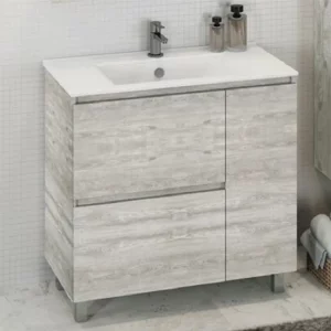 Тумба напольная Comforty Верона 90 + раковина Дуб белый 00-00001972CF