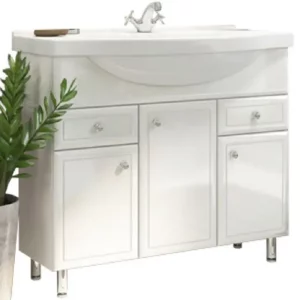 Тумба напольная Comforty Сочи 105 + раковина Белый глянец 00004134582CF Тумба напольная Comforty Сочи 105 + раковина Белый глянец 00004134582CF