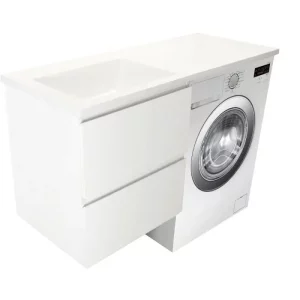 Тумба подвесная Эстет Dallas Luxe под стиральную машину 140 с раковиной Белый ФР-00002923 Тумба подвесная Эстет Dallas Luxe под стиральную машину 140 с раковиной Белый ФР-00002923