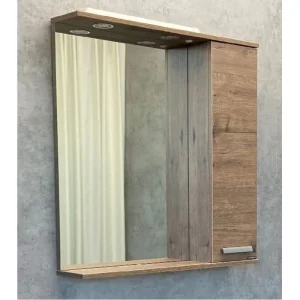 Шкаф зеркальный Comforty Марио 75 Дуб темный 00-00004159CF