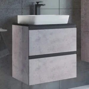 Тумба подвесная Comforty Эдинбург 60 + раковина Бетон светлый 00-00005700CF