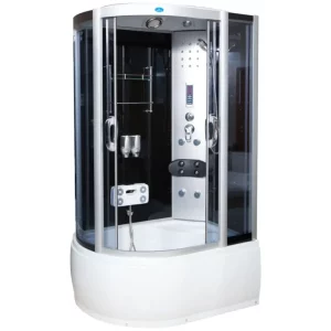 Душевая кабина Водный мир 120х85, Хром / Тонированное, Высокий поддон правая