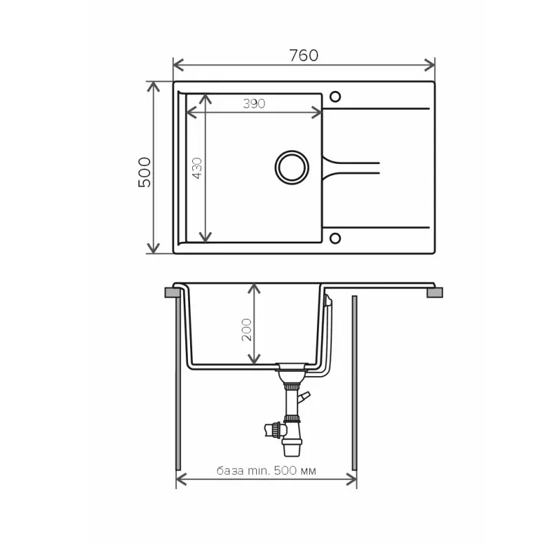 Мойка кухонная Polygran Gals 76 290600 Бежевый Мойка кухонная Polygran Gals 76 290600 Бежевый — изображение 2