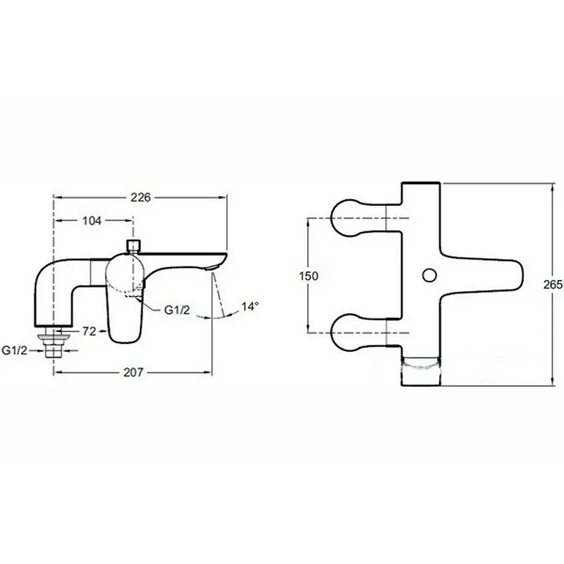 Смеситель на борт ванны Jacob Delafon Aleo E72283-CP Смеситель на борт ванны Jacob Delafon Aleo E72283-CP — изображение 2