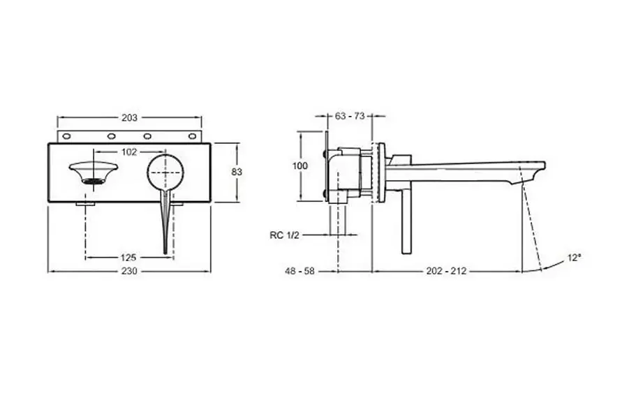 Смеситель для раковины Jacob Delafon Stance настенный E9106-CP Смеситель для раковины Jacob Delafon Stance настенный E9106-CP — изображение 2