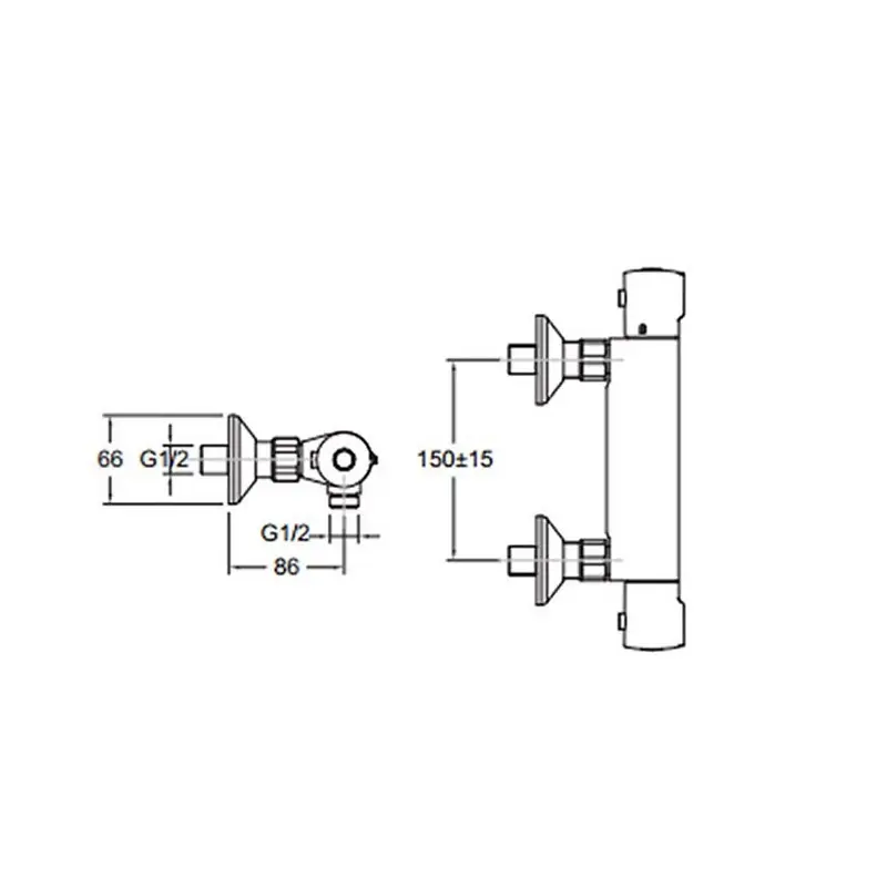 Смеситель для душа Jacob Delafon July с термостатом E8455-CP Смеситель для душа Jacob Delafon July с термостатом E8455-CP — изображение 2