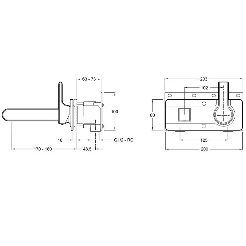 Смеситель для раковины Jacob Delafon Singulier настенный E10863-CP Смеситель для раковины Jacob Delafon Singulier настенный E10863-CP — изображение 2