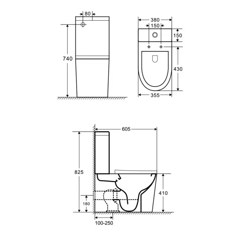 Унитаз-компакт Azario Vetro с сиденьем Унитаз-компакт Azario Vetro с сиденьем — изображение 3