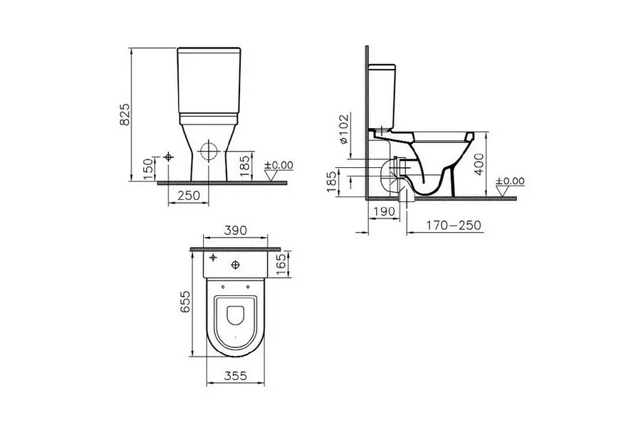Унитаз-компакт Vitra S50 Rim-ex c сиденьем микролифт Унитаз-компакт Vitra S50 Rim-ex c сиденьем микролифт — изображение 2