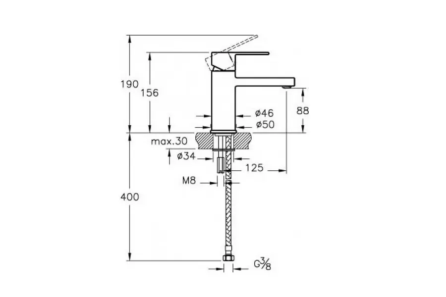 Смеситель для раковины Vitra Flo S A41936EXP Смеситель для раковины Vitra Flo S A41936EXP — изображение 2