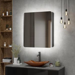 Шкаф зеркальный Агата Eltoro Black 76 c датчиком движения, розеткой Черный МВК114