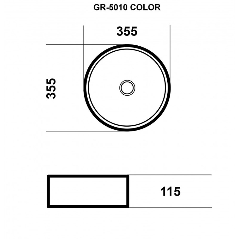 Раковина накладная Grossman Color 36 Золото / Белый GR-5010GWL Раковина накладная Grossman Color 36 Золото / Белый GR-5010GWL — изображение 4